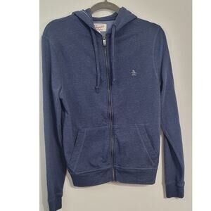 Penguin by Munsungwear Hoodie Mens Small Blue Zip-Up Casual Classic Warm Hoodie